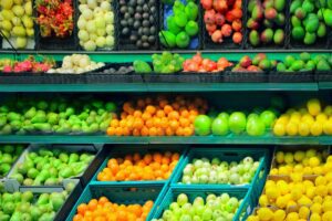 Fresh fruits and vegetables available at Raisin Rack