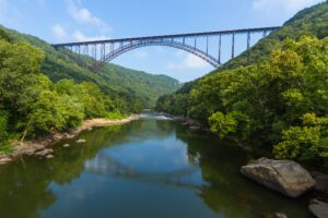 The bridge over the New River Gorge is the fourth longest steel single arch bridge in the world.