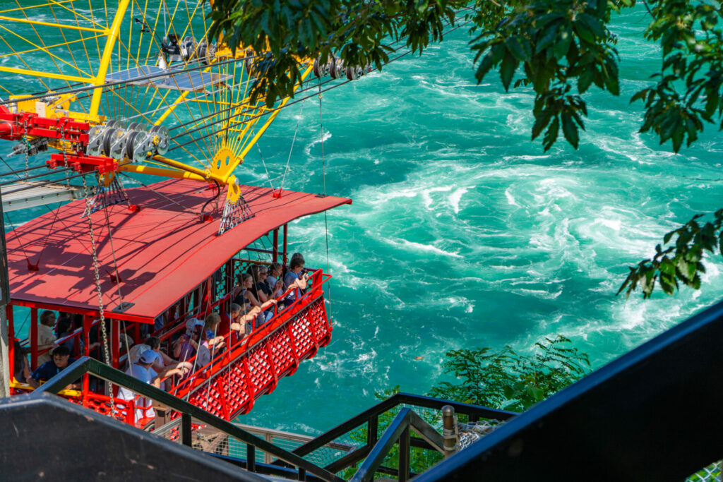 Above view of the Whirlpool Aero Car at Niagara Falls